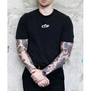 ESL Men's Black Counter Strike Origins Short Sleeve Logo Printed T-Shirt Size L